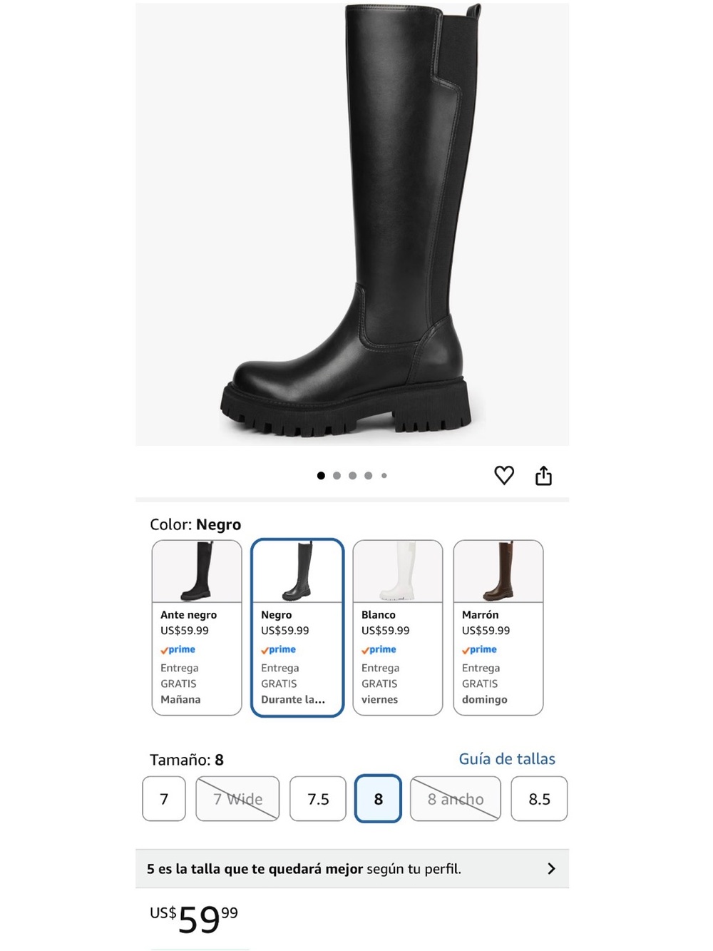 Ladies' Black Tall Side-Zip Riding Boot - Picture 2 of 8
